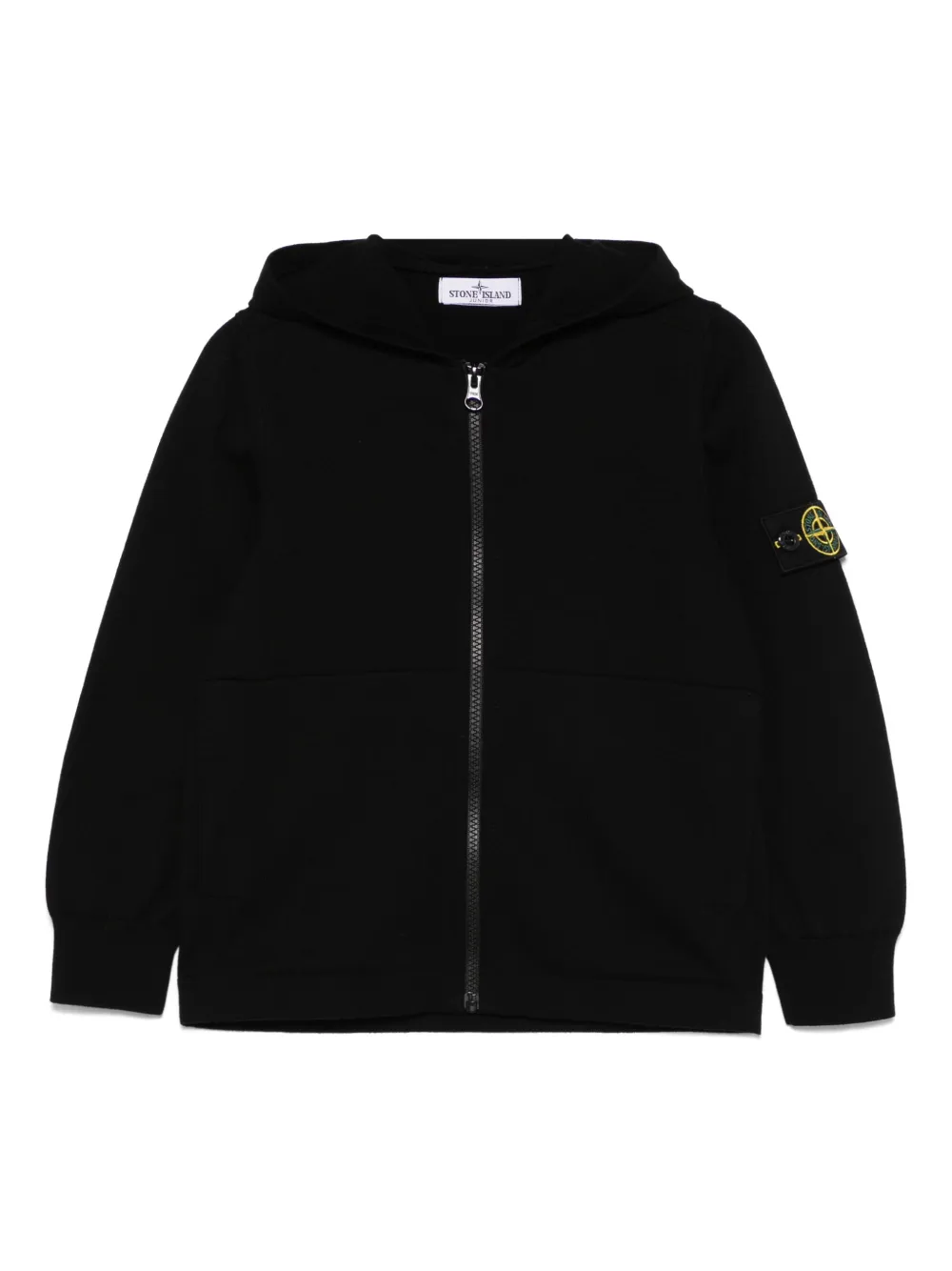 Stone Island Junior Hoodie met Compass-logopatch Zwart