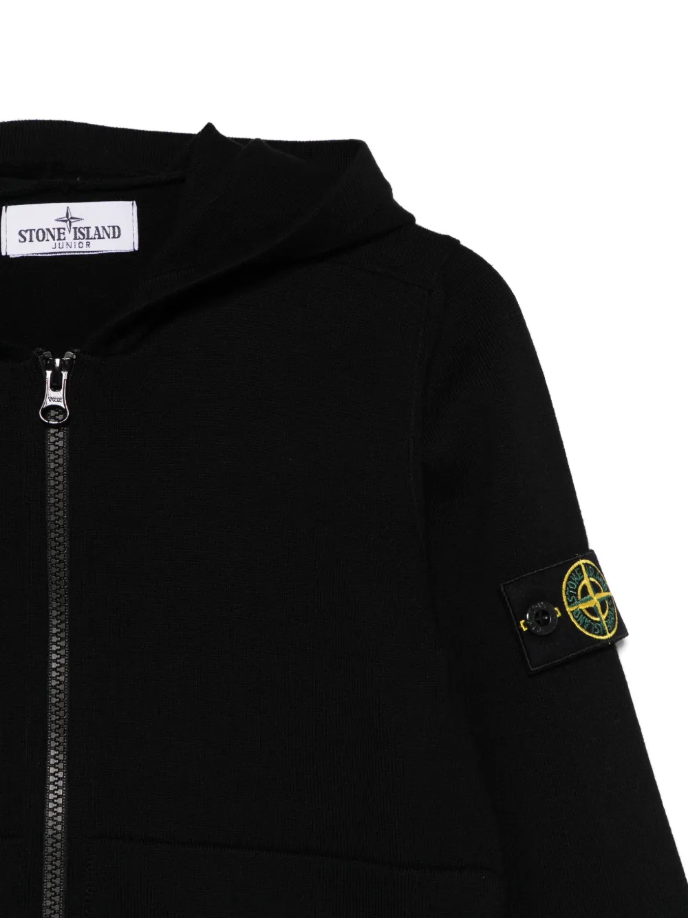 Stone Island Junior Hoodie met Compass-logopatch Zwart