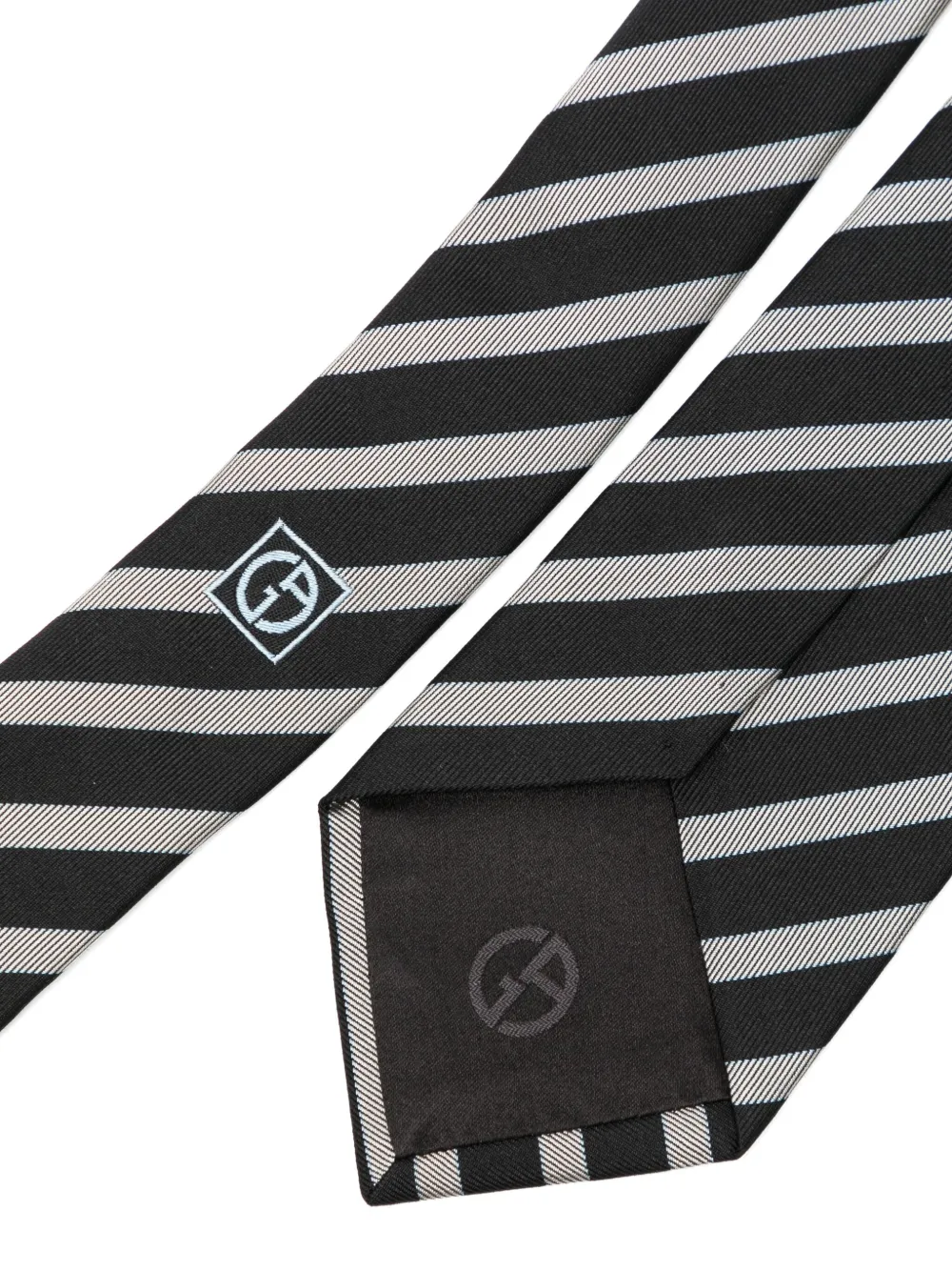 Giorgio Armani silk tie - Zwart