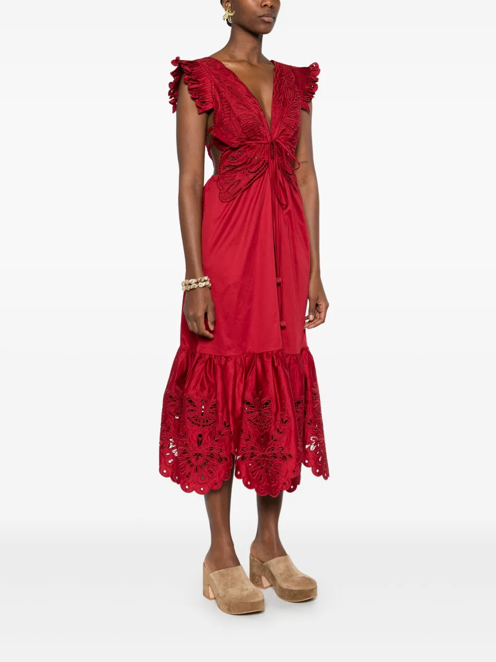 FARM Rio Butterfly maxi-dress Rood