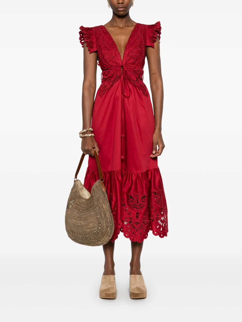 FARM Rio Butterfly maxi-dress - Rood