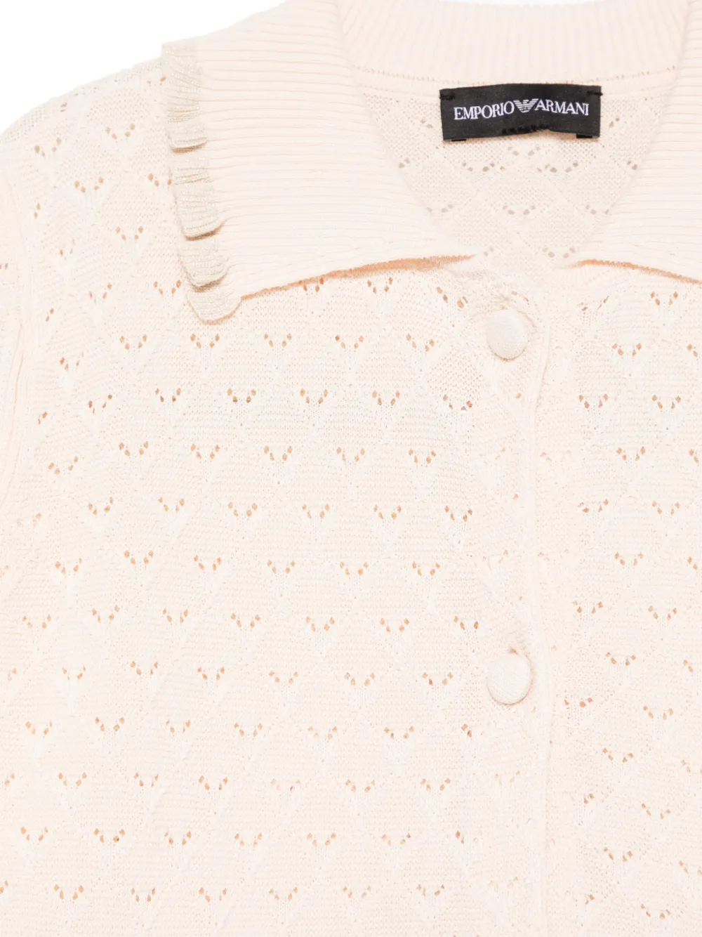 Emporio Armani Kids Trui met gespreide kraag Beige