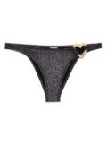 Moschino glitter metal-heart bikini bottoms - Black