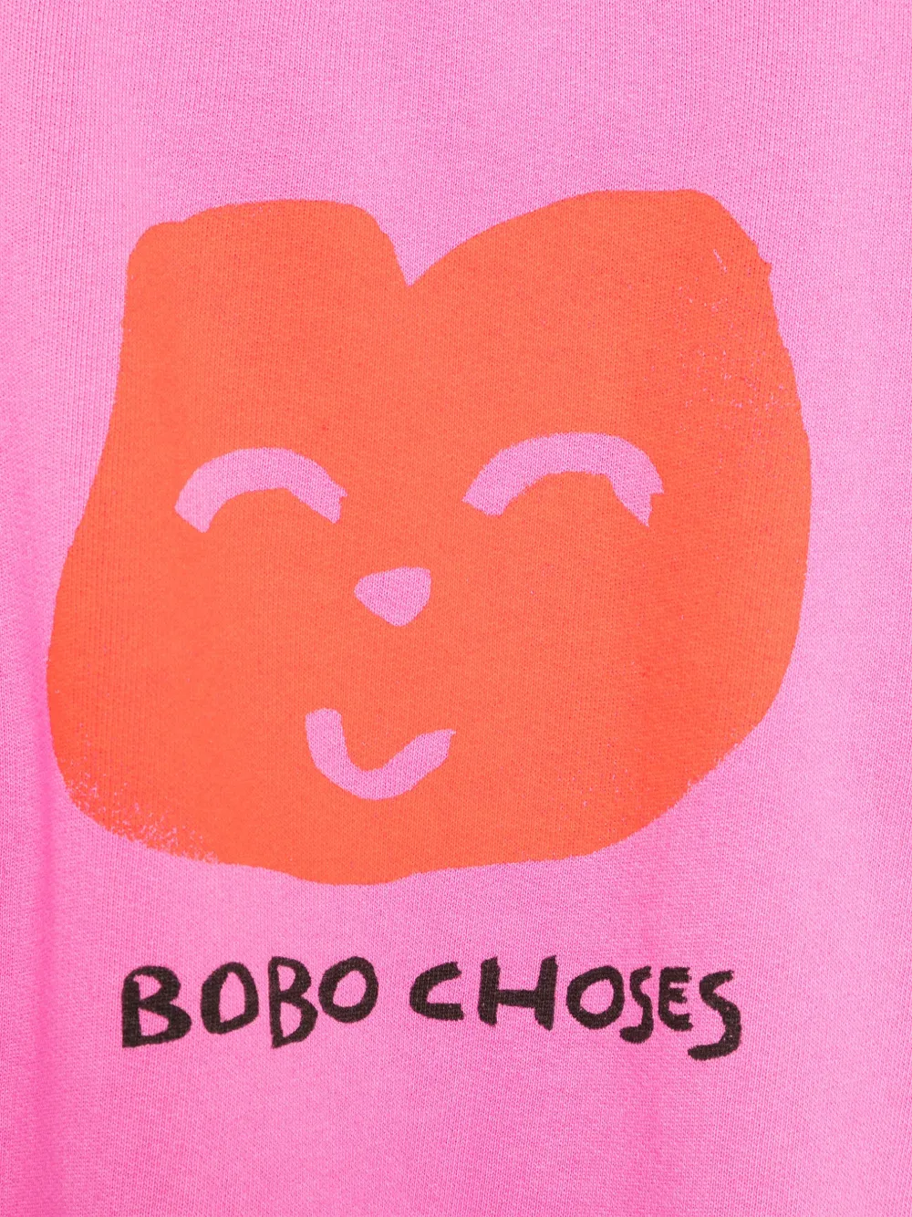Bobo Choses Joyful Face Graphic-print Relaxed-fit Organic-cotton Sweatshirt 2-9 Years Fuchsi In Pink