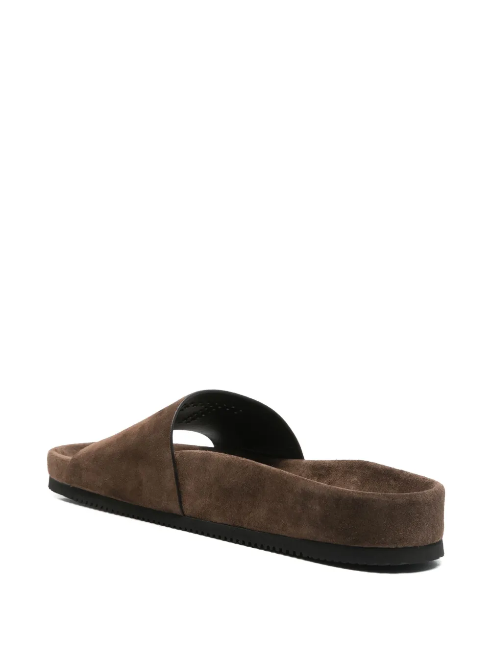 TOM FORD suede flat slides Brown