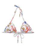 Moschino Marine-print bikini top - White