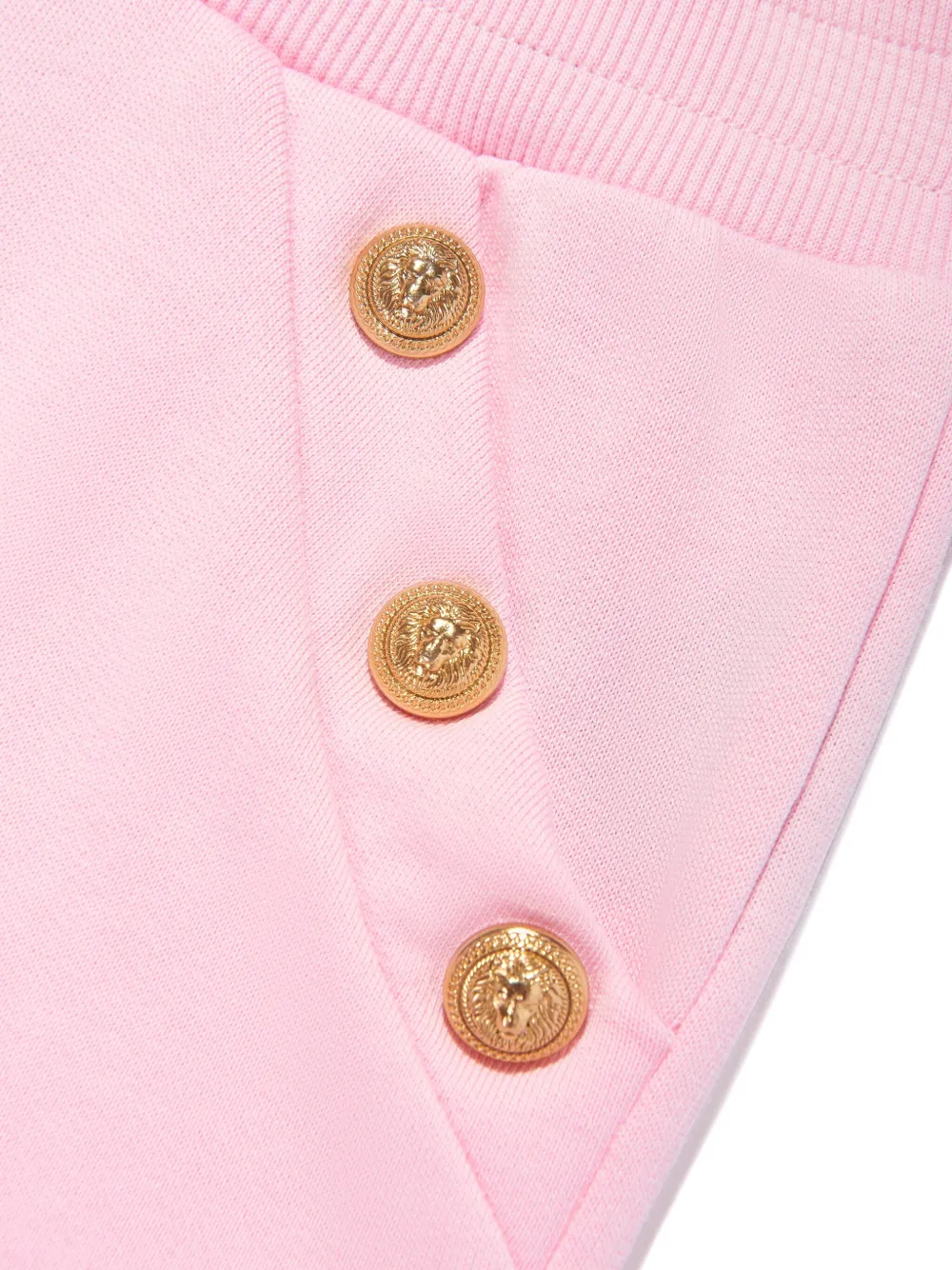 BALMAIN BUTTON-TRIM COTTON TROUSERS 