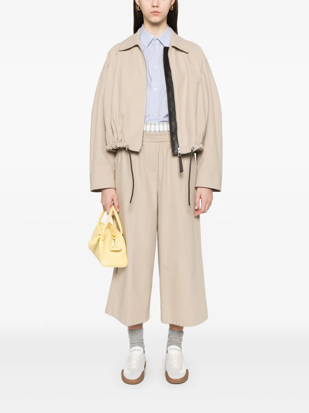 LOEWE cropped cotton trousers - Beige