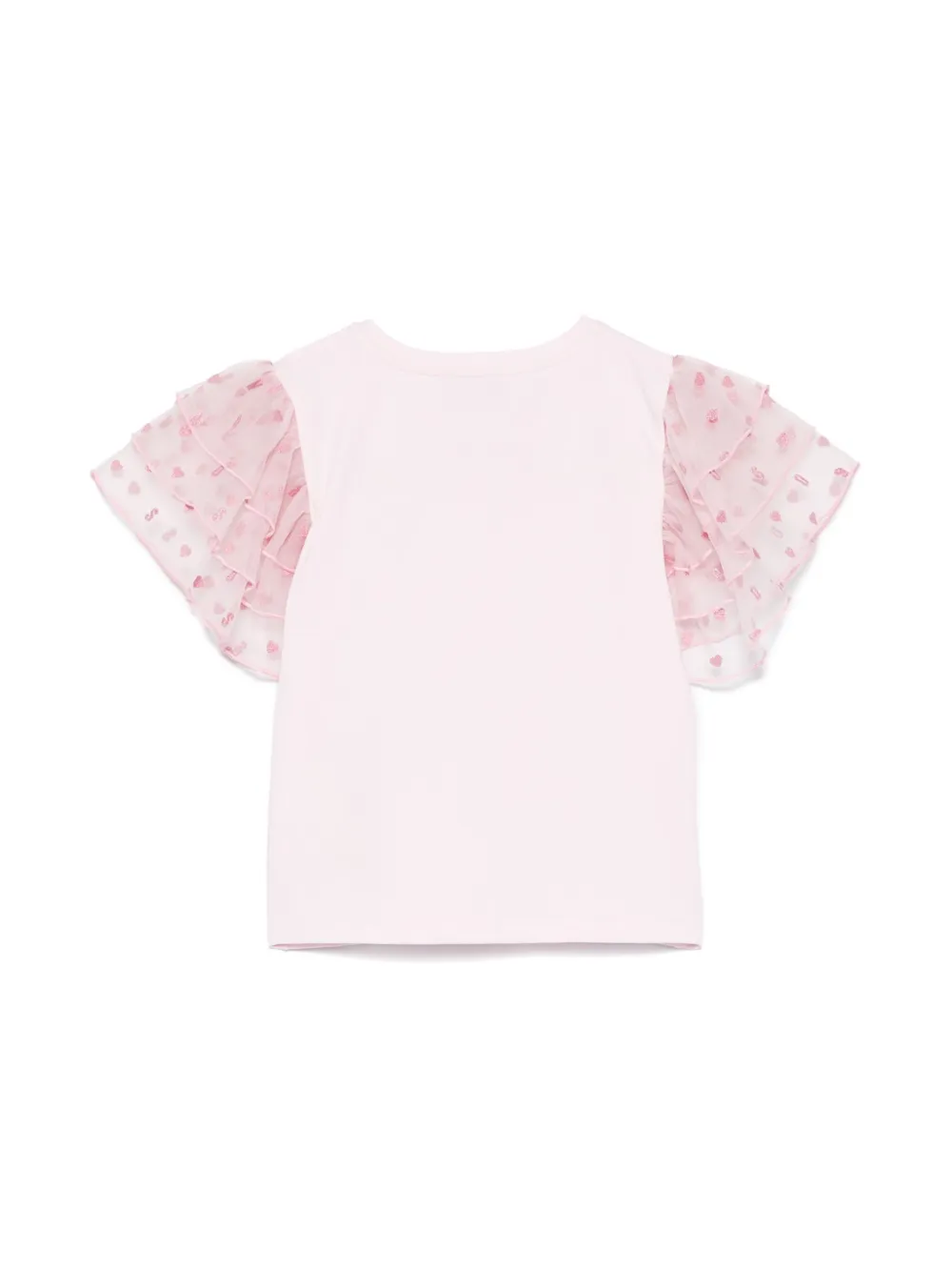 Moschino Kids Shirt met ruchemouwen - Roze