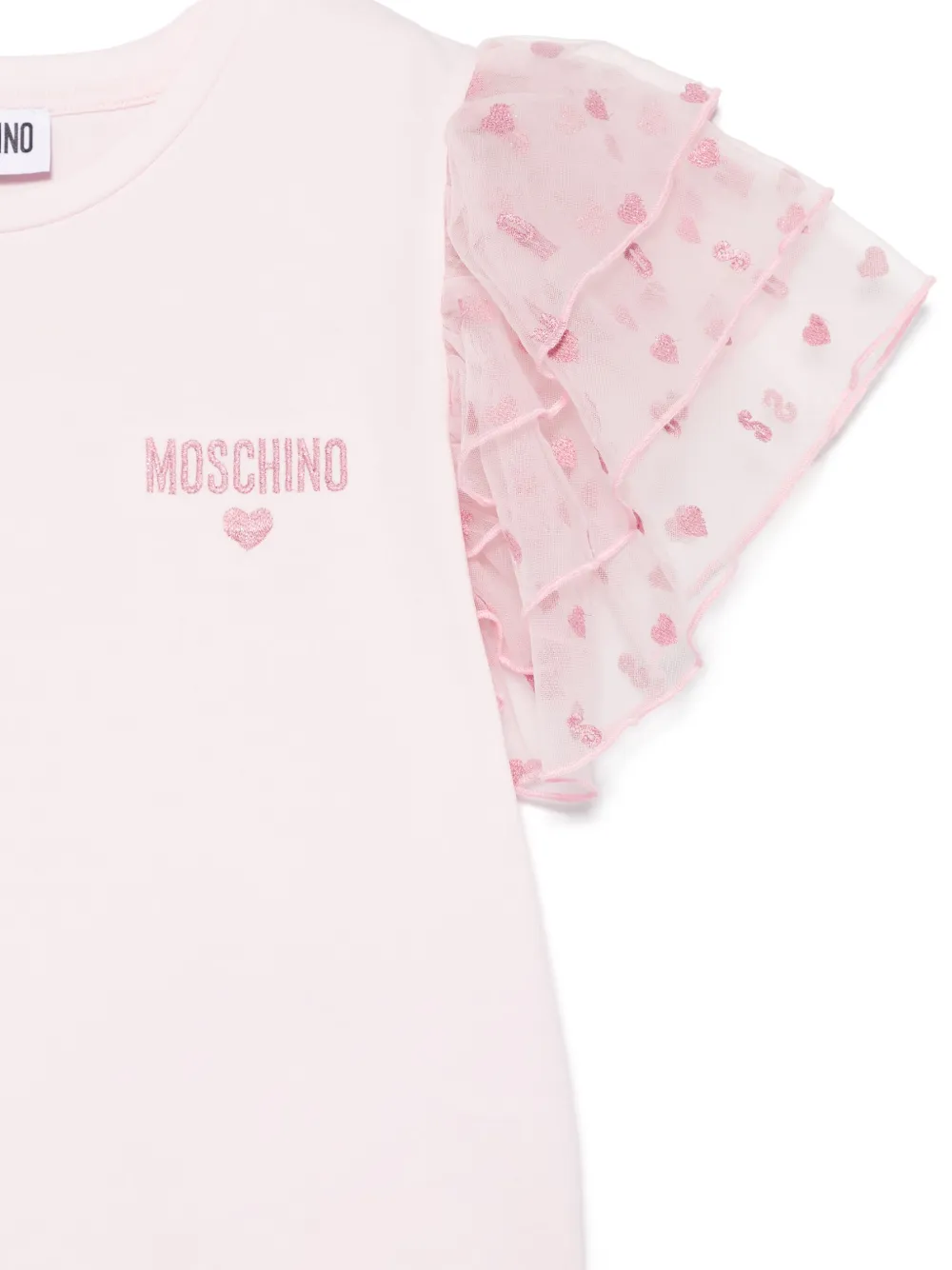 Moschino Kids Shirt met ruchemouwen Roze