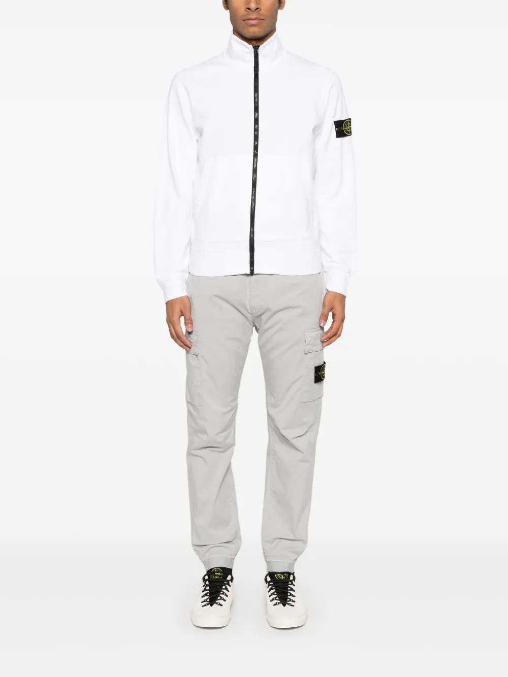 Stone Island organic cotton fleece sweatshirt - Wit