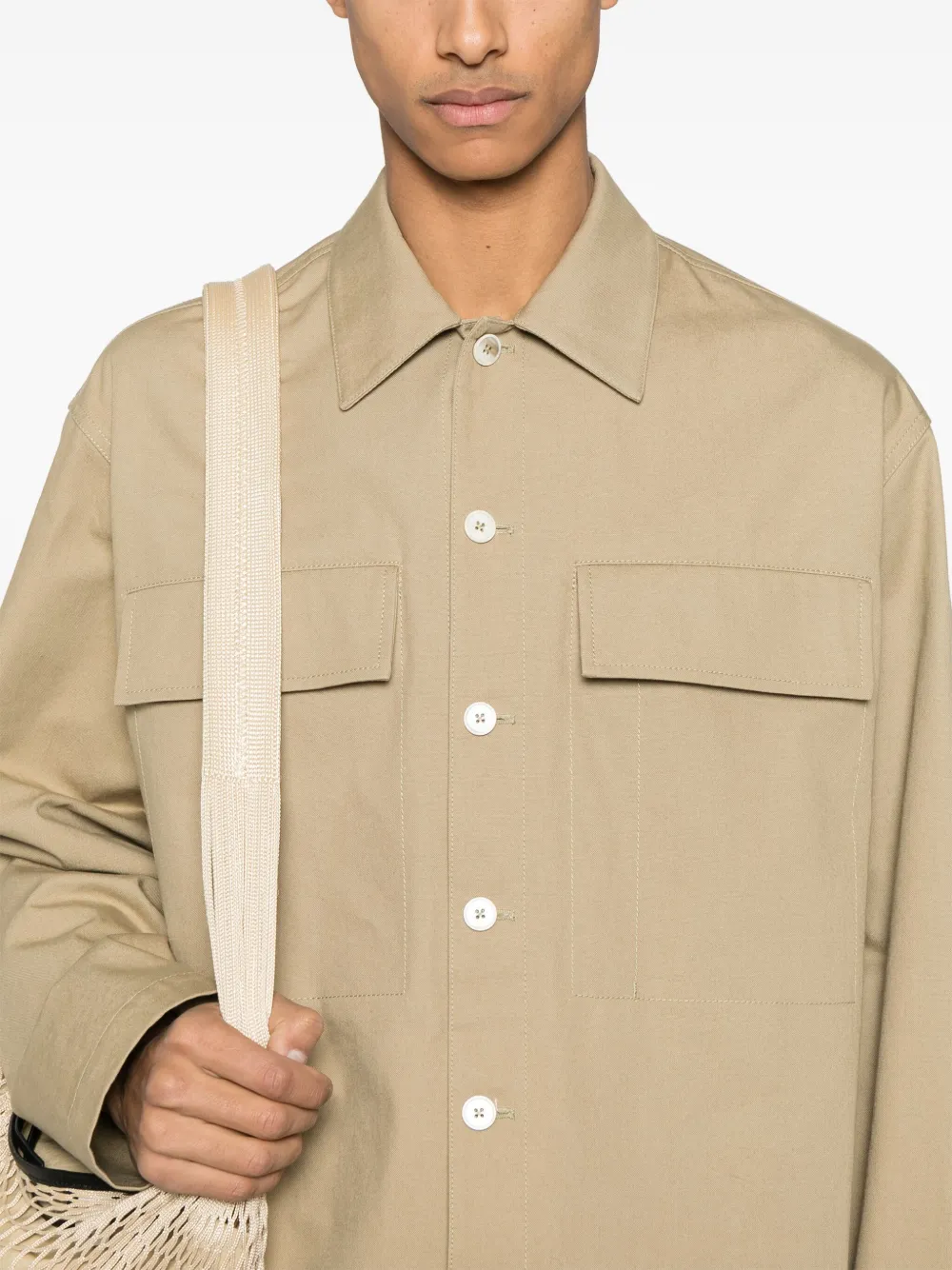 Jil Sander Katoenen overhemd Beige