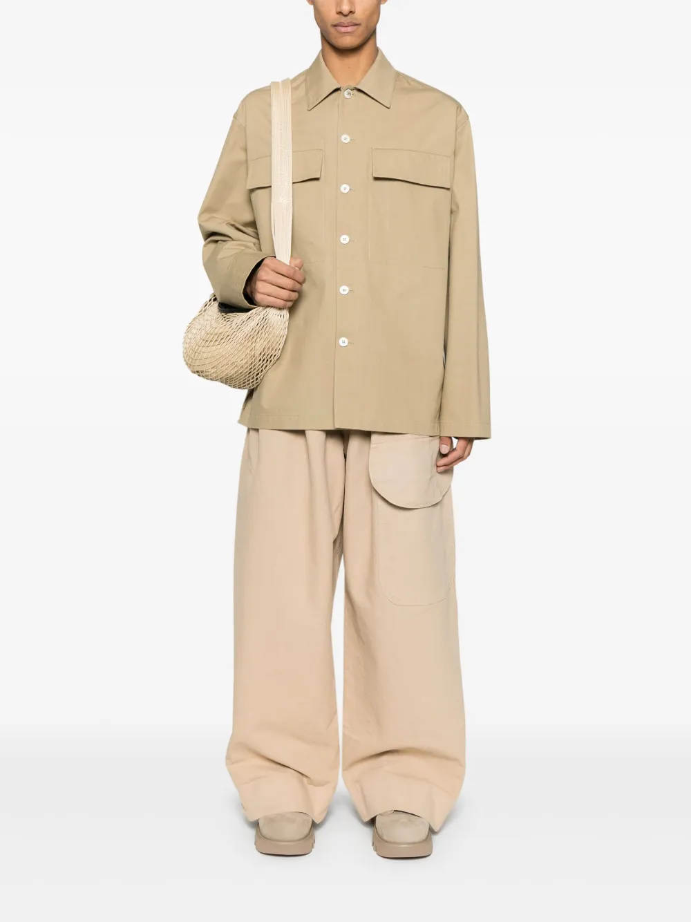 Jil Sander Katoenen overhemd - Beige