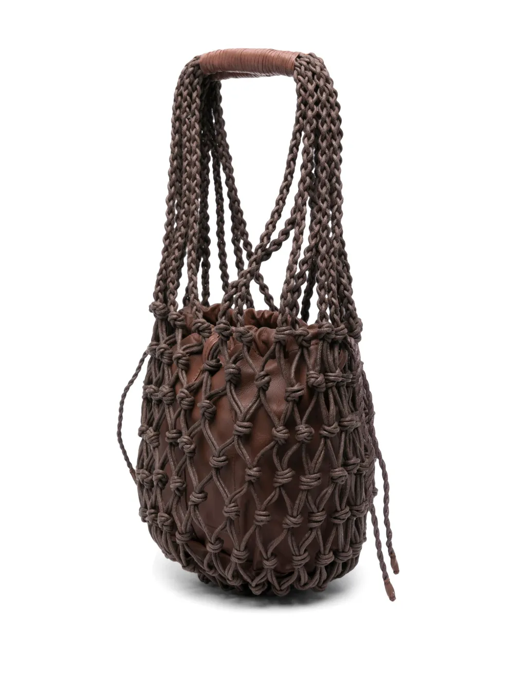 Alysi Macramé bucket-tas - Bruin