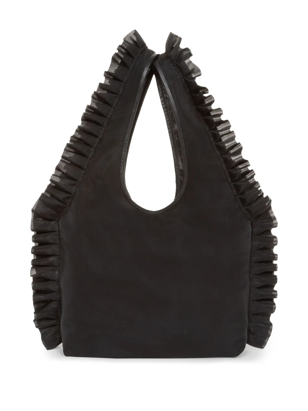 Shop Dries Van Noten Ruffled Tote Bag In Schwarz