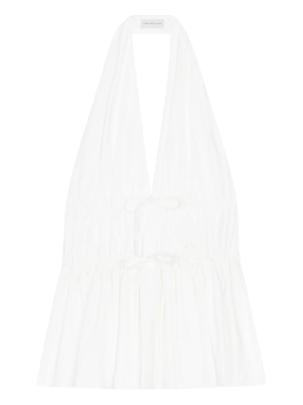 DRIES VAN NOTEN ホルターネック トップ - ホワイト DRIES VAN NOTEN ホルターネック トップ - ホワイト