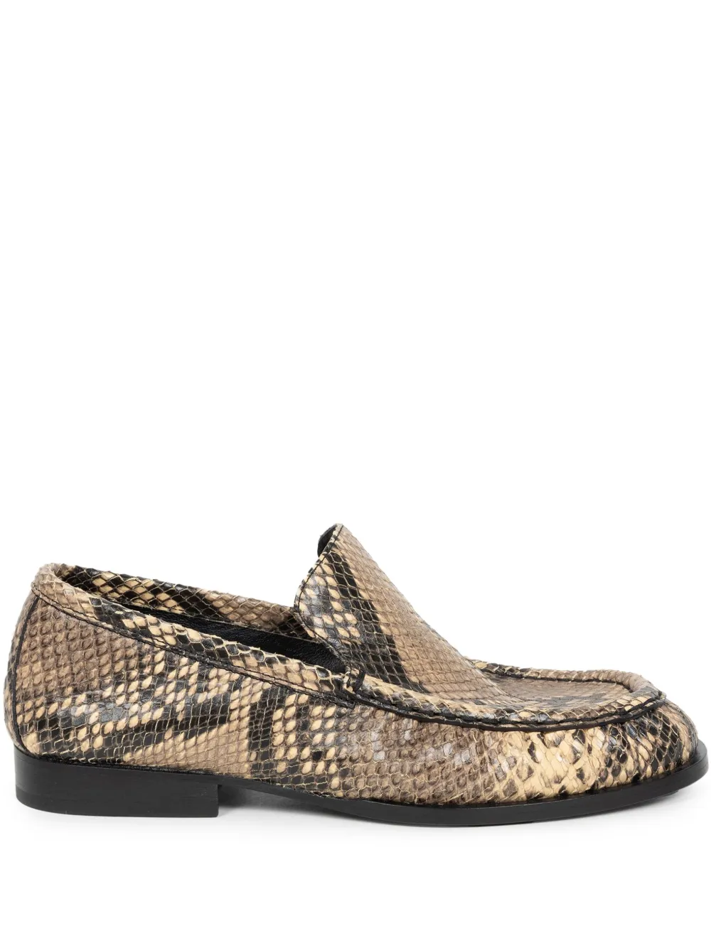 DRIES VAN NOTEN snakeskin-effect leather loafers Neutrals