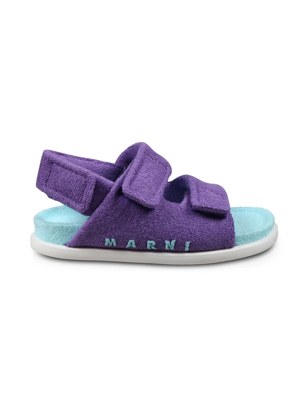 Marni Kids logo-embroidered sandals Purple