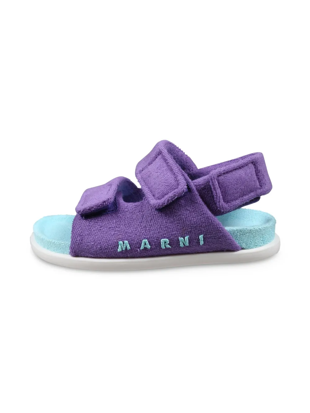 Marni Kids logo-embroidered sandals Purple