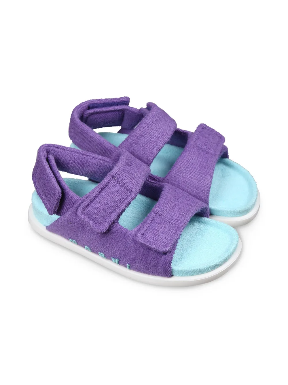 Marni Kids logo-embroidered sandals Purple