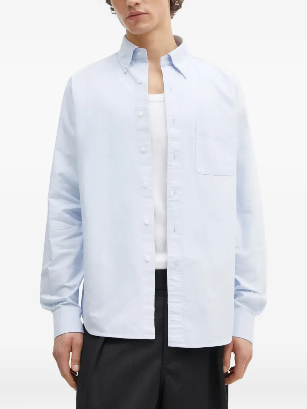 Filippa K Oxford overhemd met zak Blauw