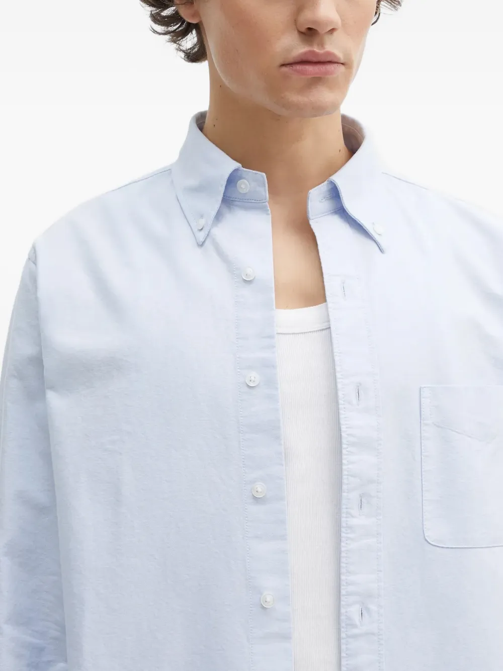 Filippa K Oxford overhemd met zak Blauw