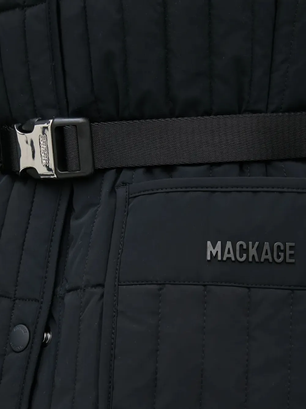 Mackage Helia gewatteerde bodywarmer met ceintuur Zwart