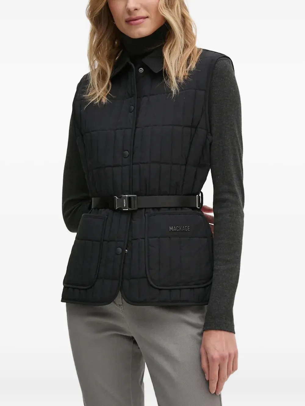 Mackage Helia quilted belted gilet | Black | Image 1