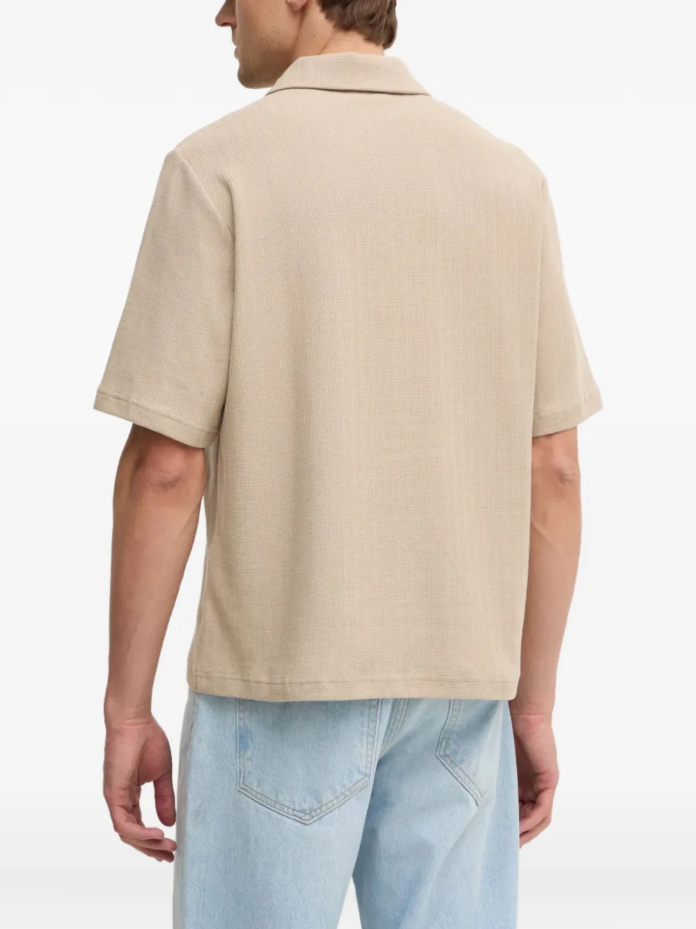 Filippa K Poloshirt met wafelpatroon Beige