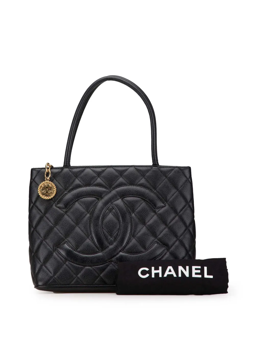 CHANEL Pre-Owned 2003-2004 Caviar Medallion shopper - Zwart