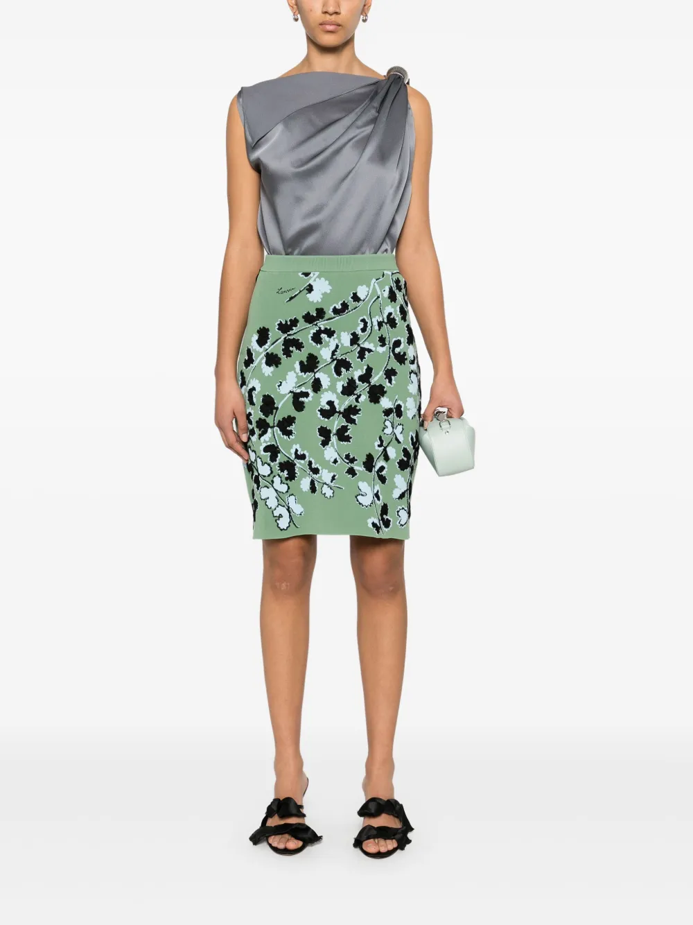 Lanvin Mini-rok met bloemenjacquard - Groen