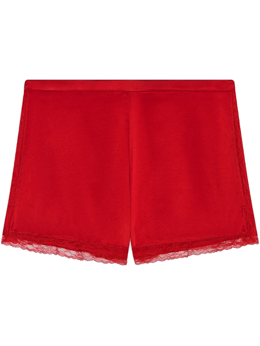DRIES VAN NOTEN Satijnen shorts Rood