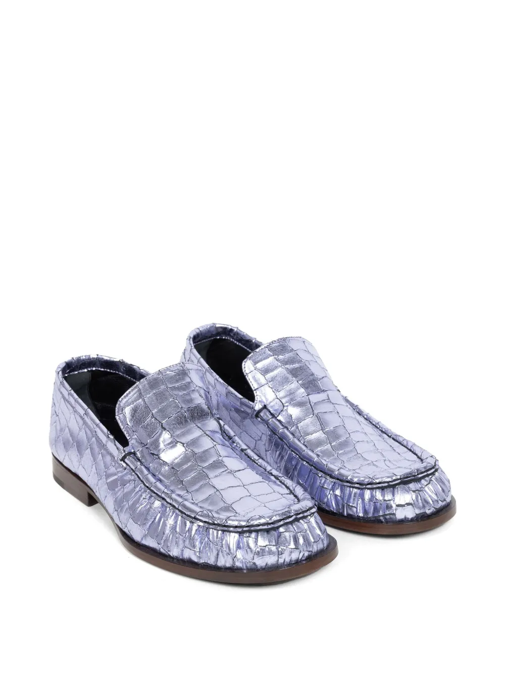 DRIES VAN NOTEN Metallic loafers - Paars