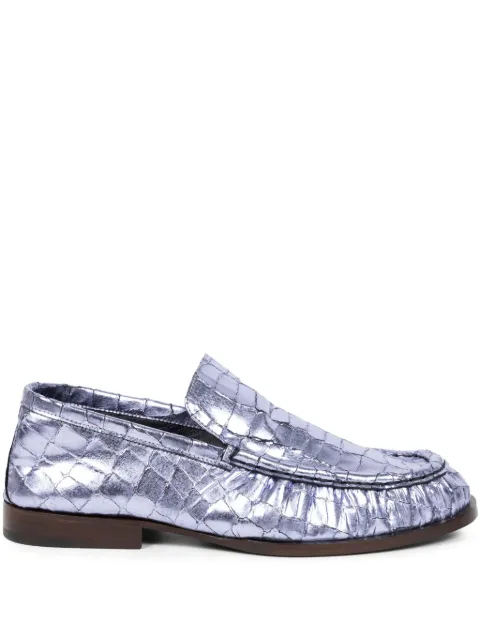 DRIES VAN NOTEN mocasines con efecto metalizado