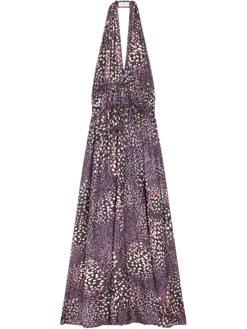 DRIES VAN NOTEN halterneck jacquard maxi dress