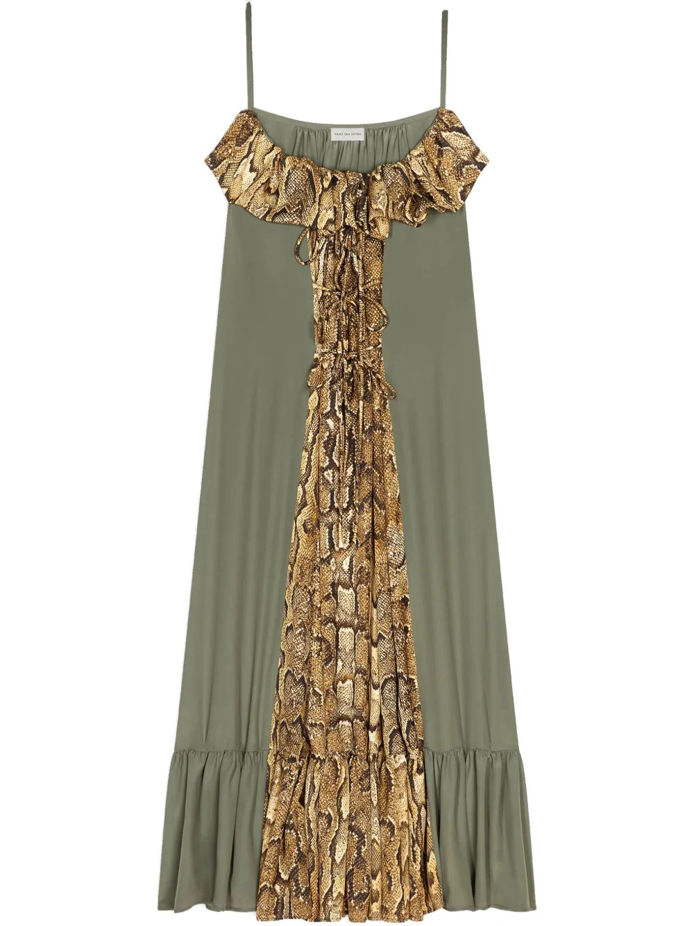 DRIES VAN NOTEN Jurk met ruches afwerking Groen
