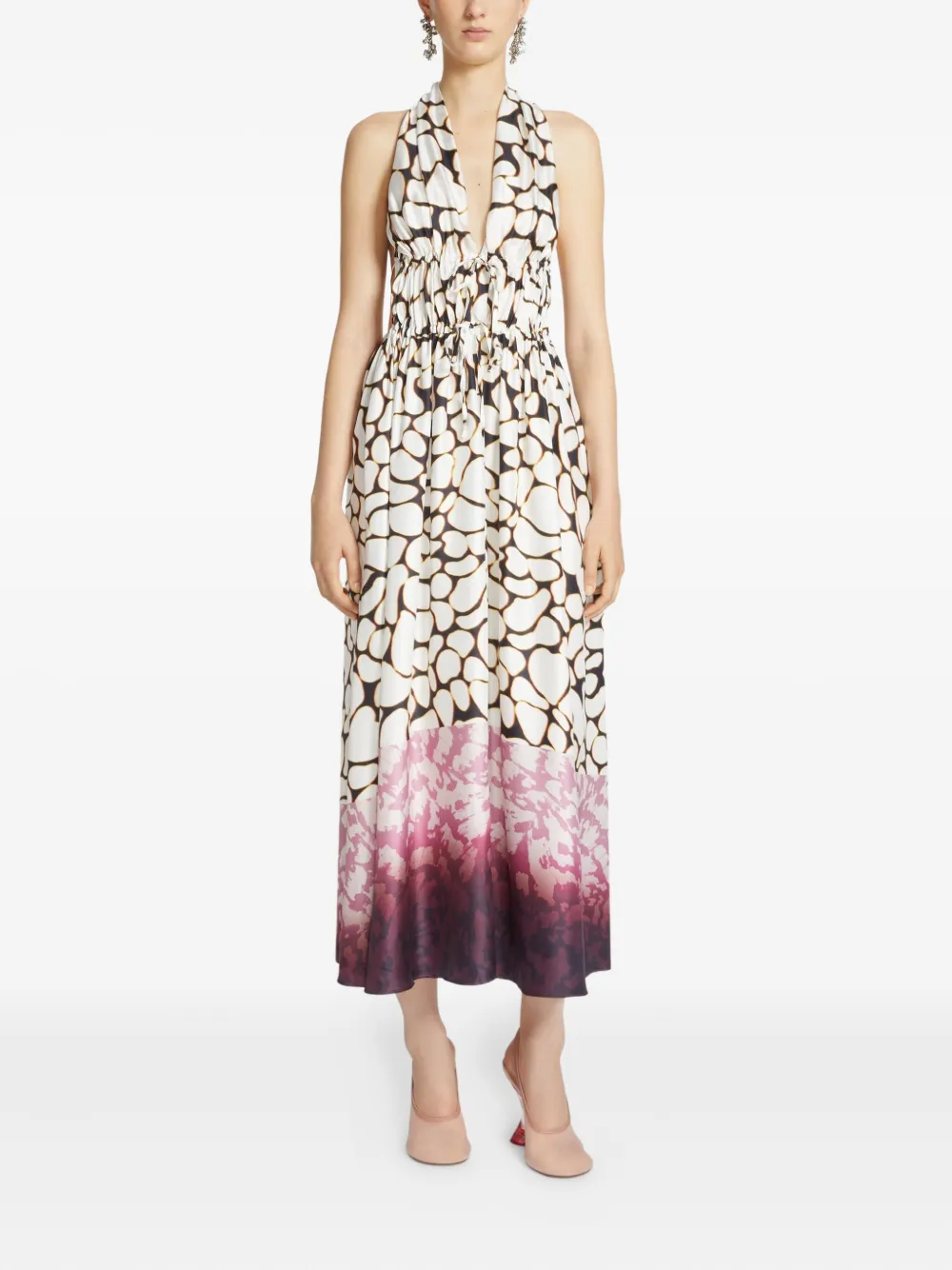 DRIES VAN NOTEN ABSTRACT-PRINT MAXI DRESS 
