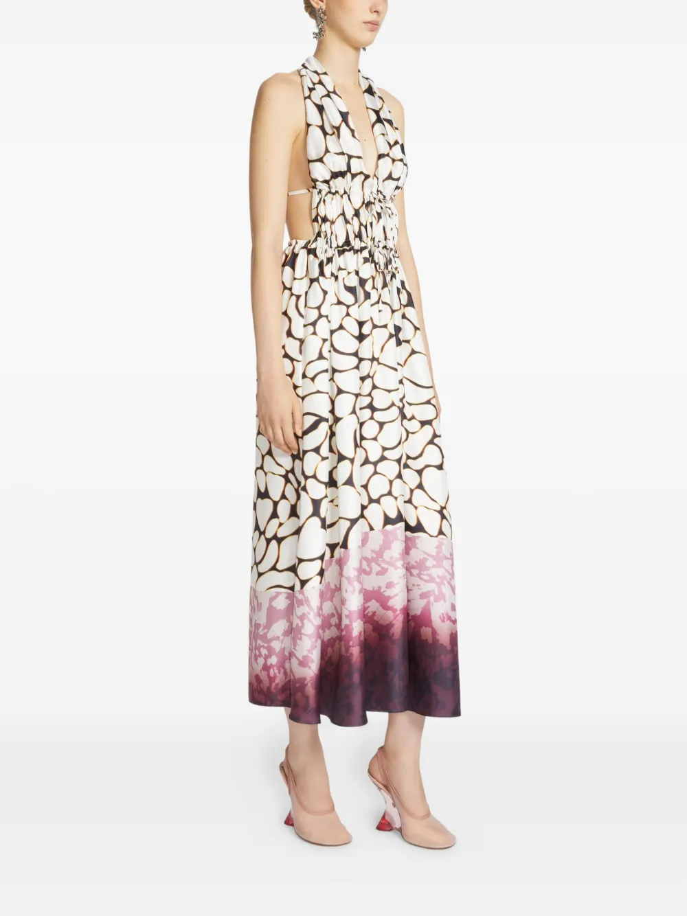 DRIES VAN NOTEN ABSTRACT-PRINT MAXI DRESS 