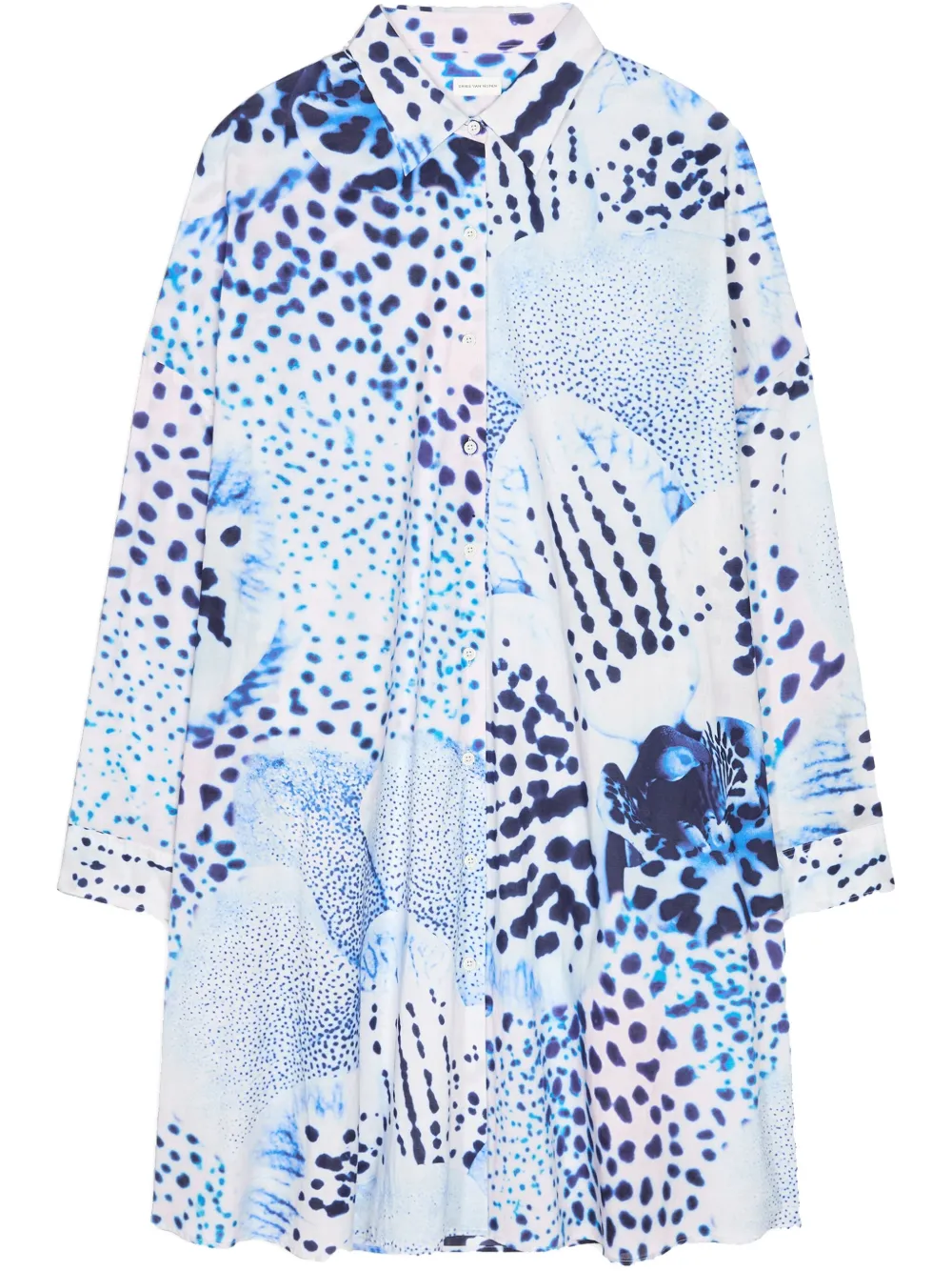DRIES VAN NOTEN Blousejurk met print Blauw