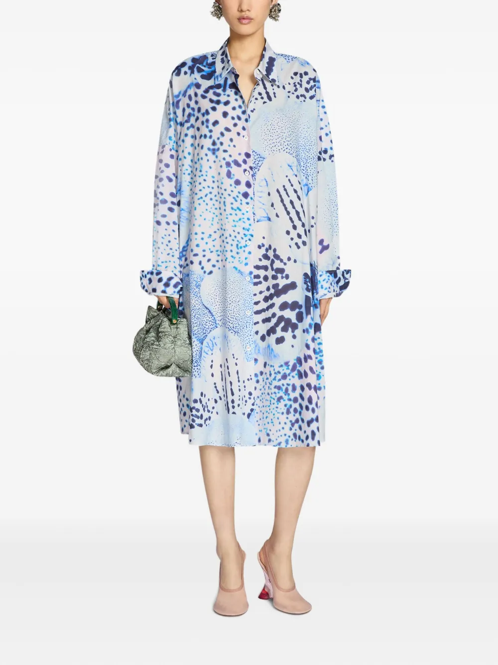DRIES VAN NOTEN Blousejurk met print - Blauw