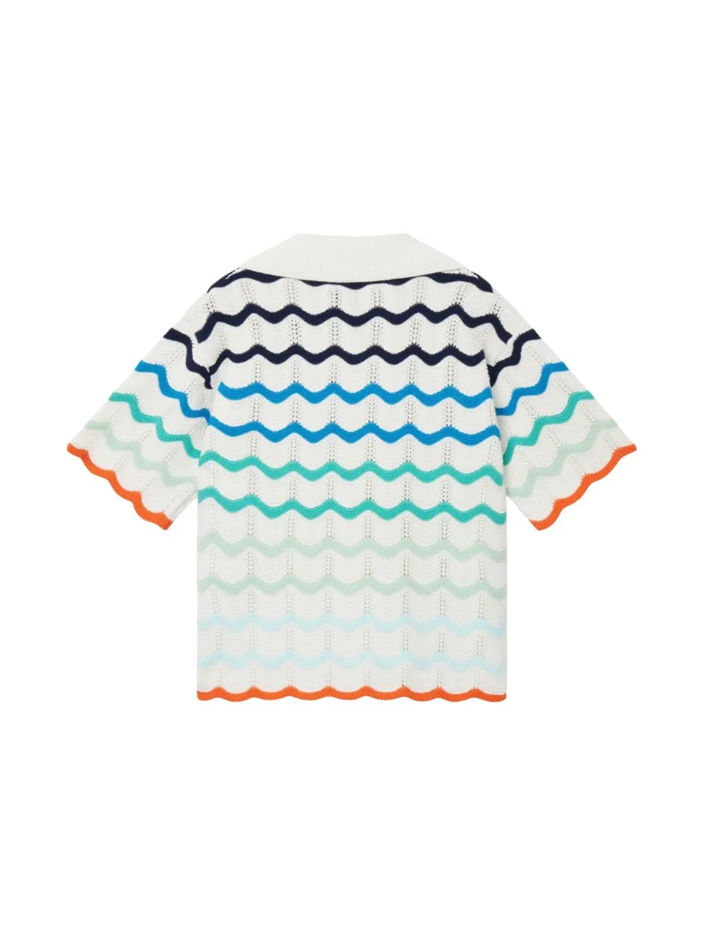 CASABLANCA KIDS gradient-wave crochet shirt - Wit