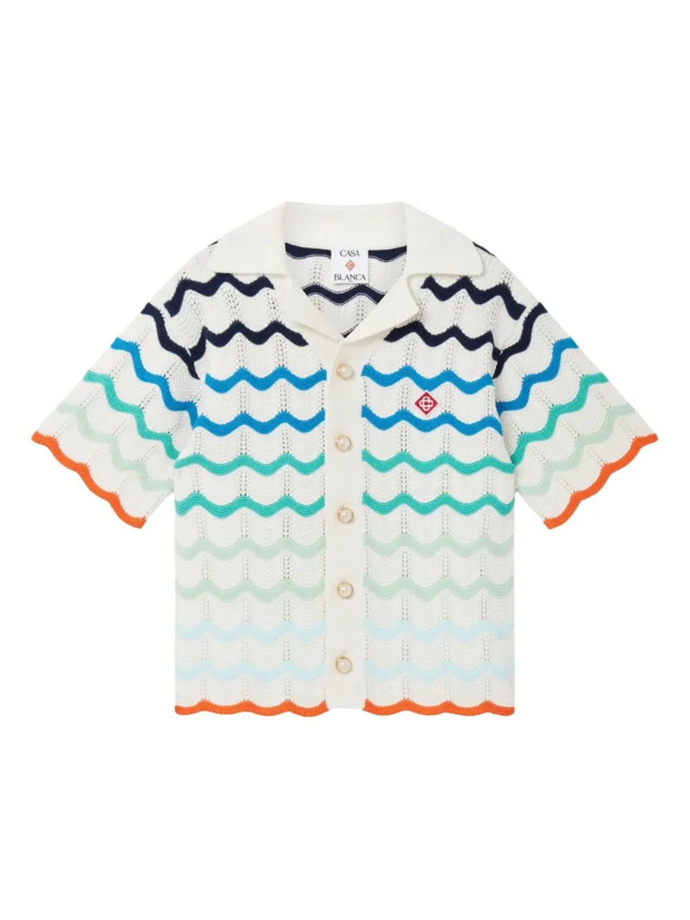CASABLANCA KIDS gradient-wave crochet shirt | White | Image 1