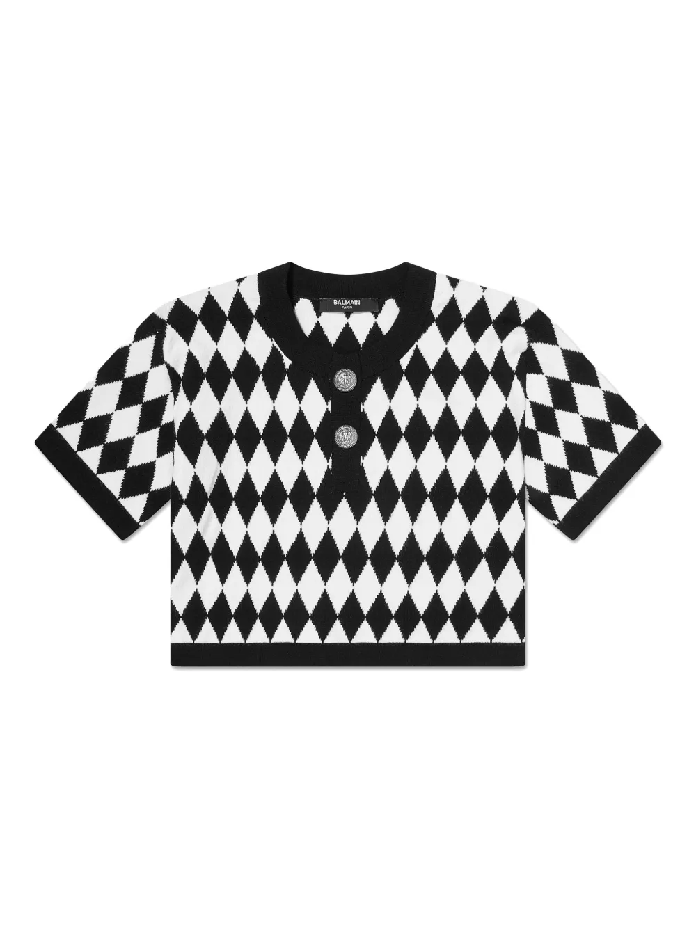 Balmain Kids argyle-pattern top | Black | Image 1