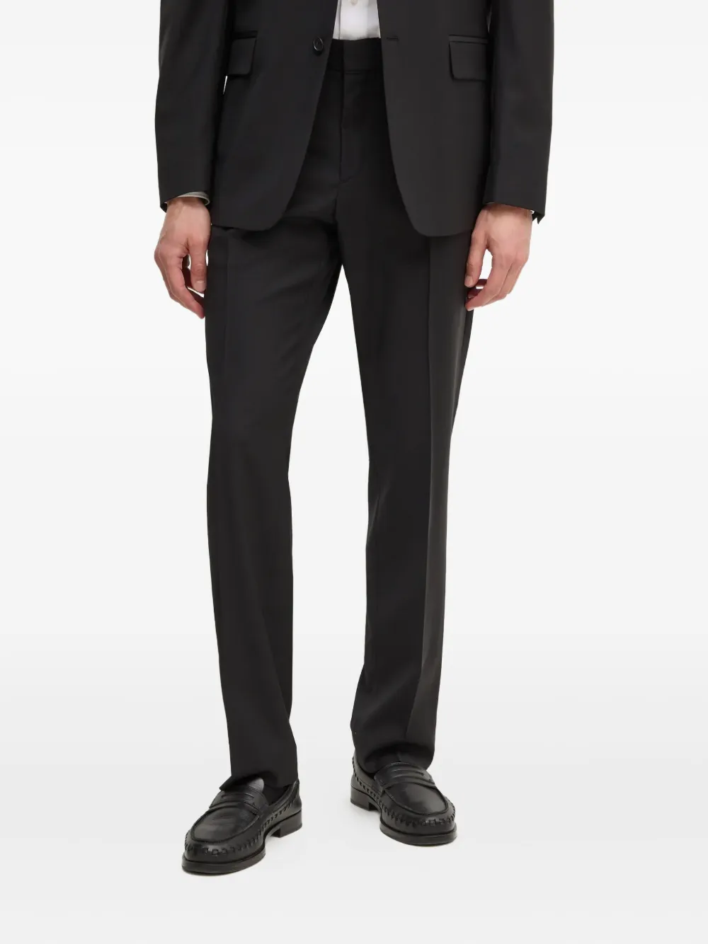pressed-crease trousers