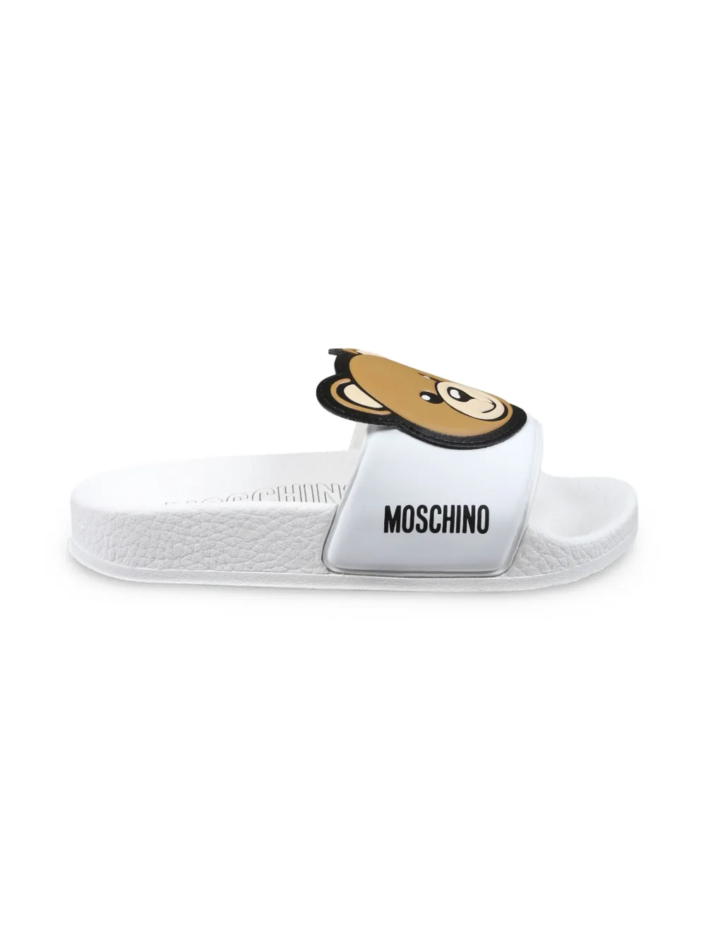 Moschino Kids Teddy Bear-appliqué flip flops White