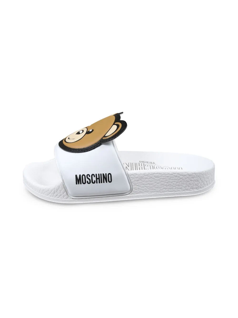 Moschino Kids Teddy Bear-appliqué flip flops White