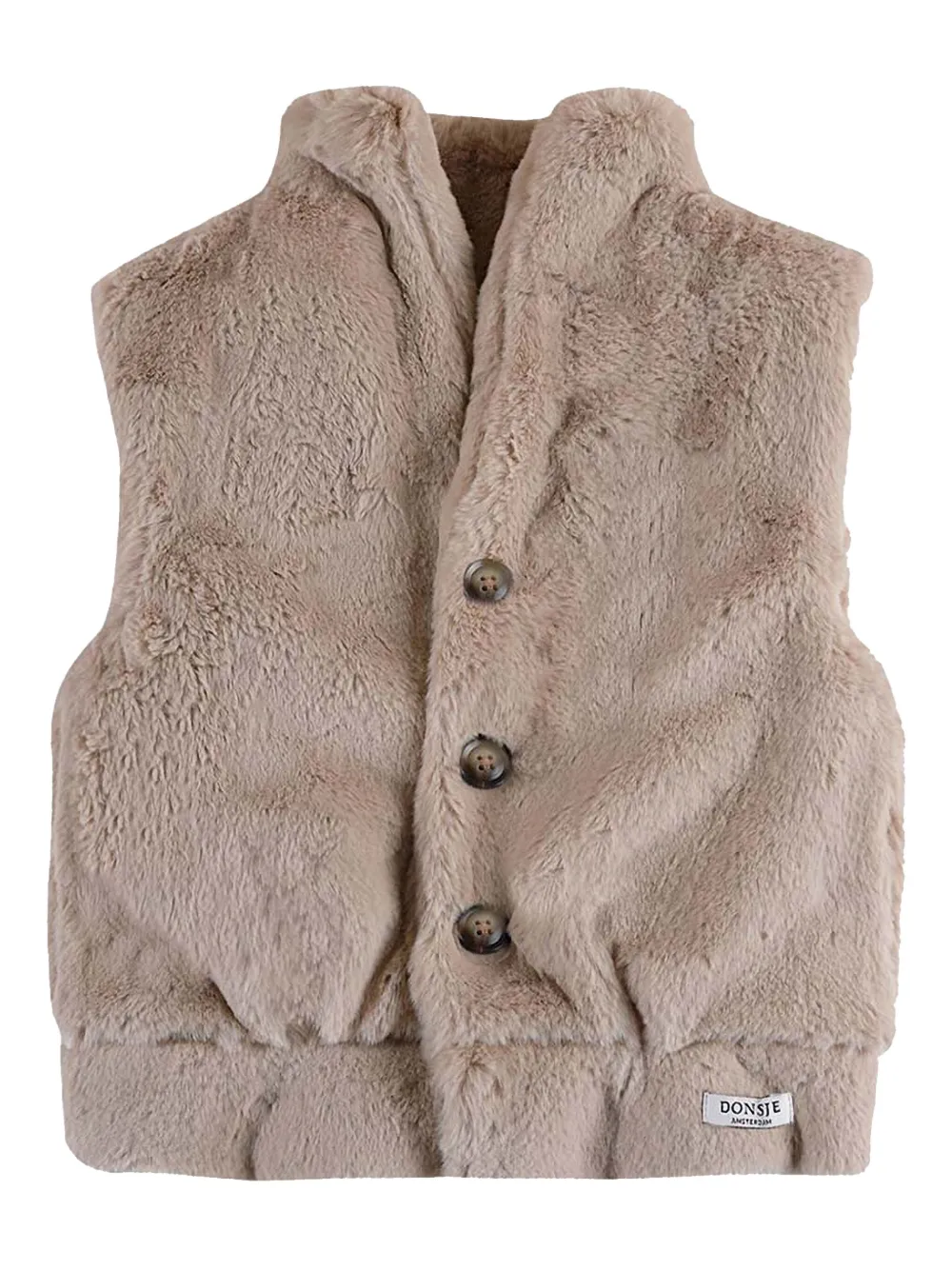 Donsje faux-fur sleeveless jacket | Neutrals | Image 1