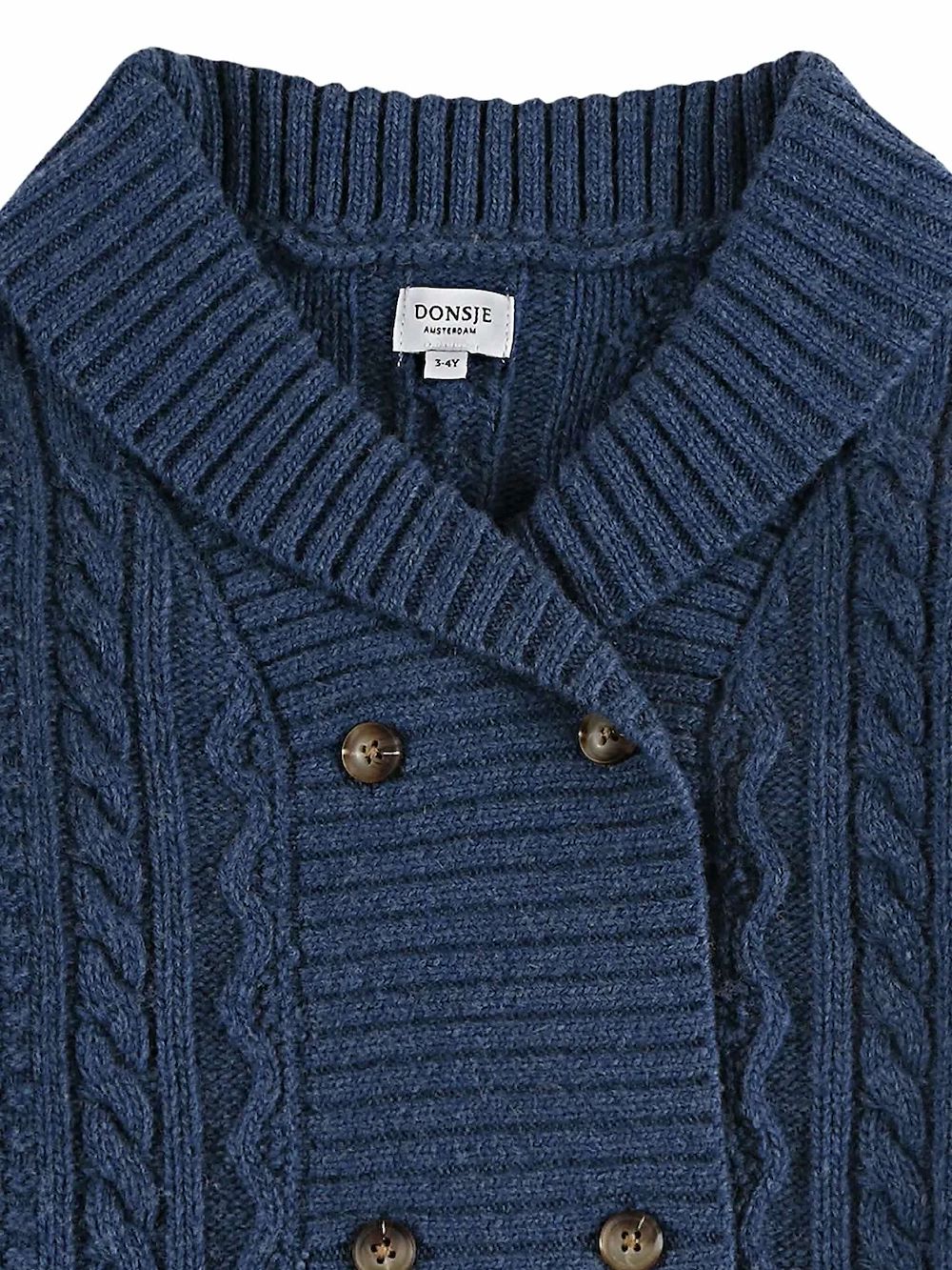 Donsje Vest met dubbele rij knopen Blauw