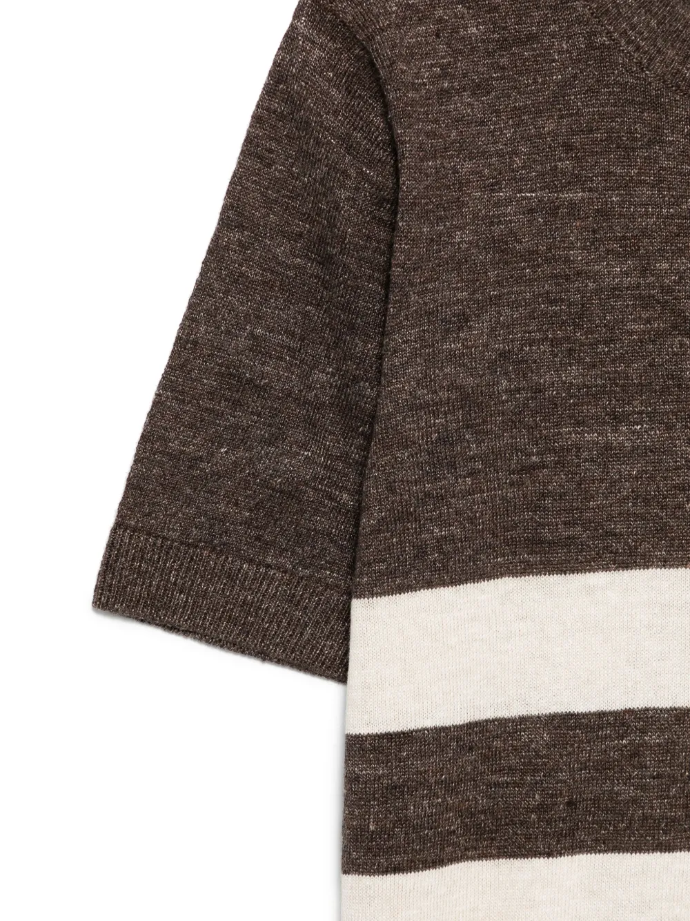 Brunello Cucinelli Kids Gestreept shirt Bruin