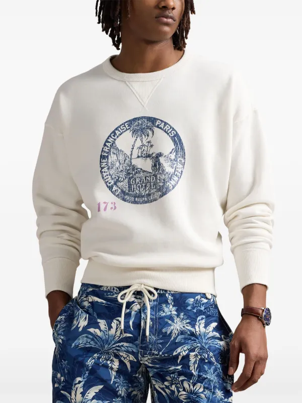 Polo Ralph Lauren graphic-print Sweatshirt | White | FARFETCH JO
